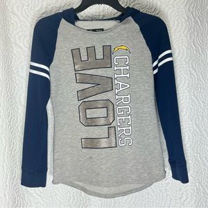 NFL Chargers Football Team Apparel Raglan Hoodie Sweater